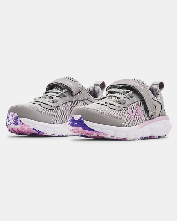 Girls' Pre-School UA Assert 9 AC Running Shoes in Gray image number 3